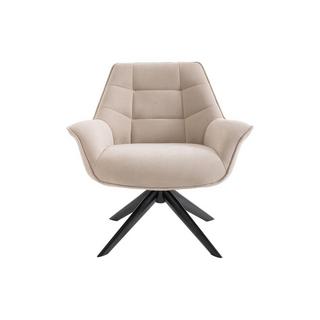 Vente-unique Fauteuil pivotant en tissu beige CANATO  