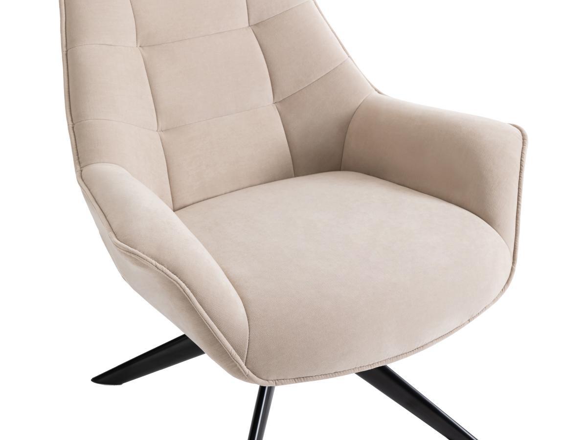 Vente-unique Fauteuil pivotant en tissu beige CANATO  