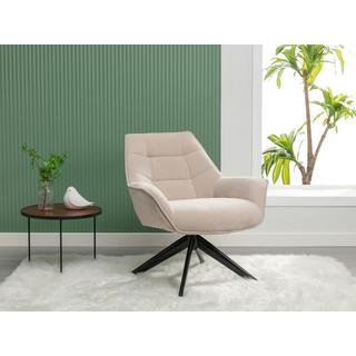 Vente-unique Fauteuil pivotant en tissu beige CANATO  