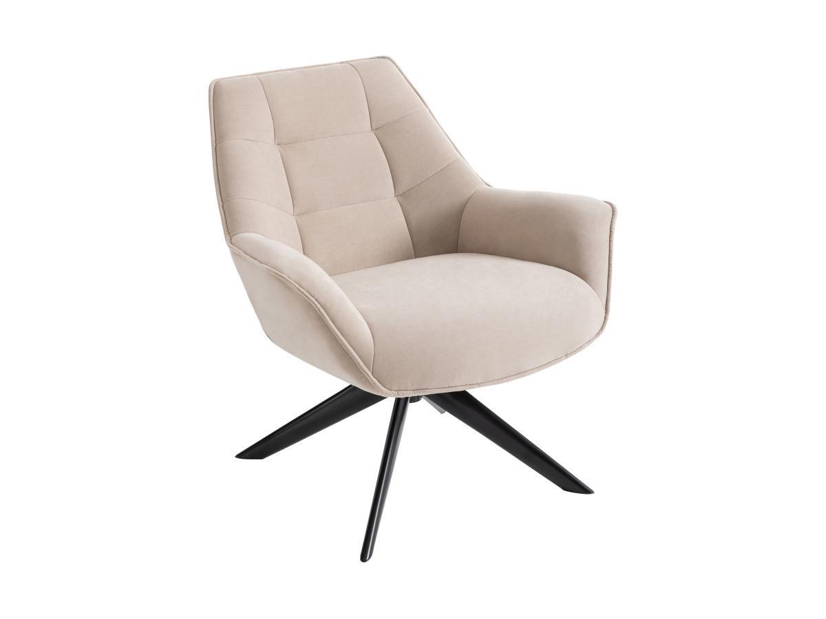 Vente-unique Fauteuil pivotant en tissu beige CANATO  