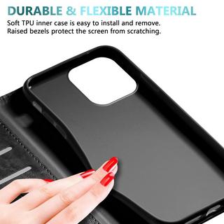 Cadorabo  Housse compatible avec Apple iPhone 13 PRO MAX avec ornements - Coque de protection avec fermeture magnétique, fonction de support et compartiment pour carte 