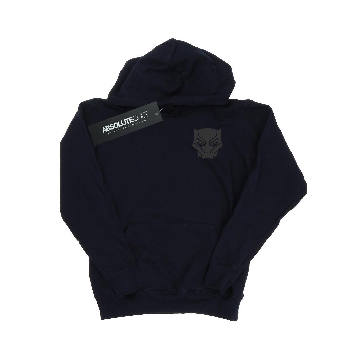 Image of Black Panther Black On Black Chest Print Kapuzenpullover Damen Marine XL