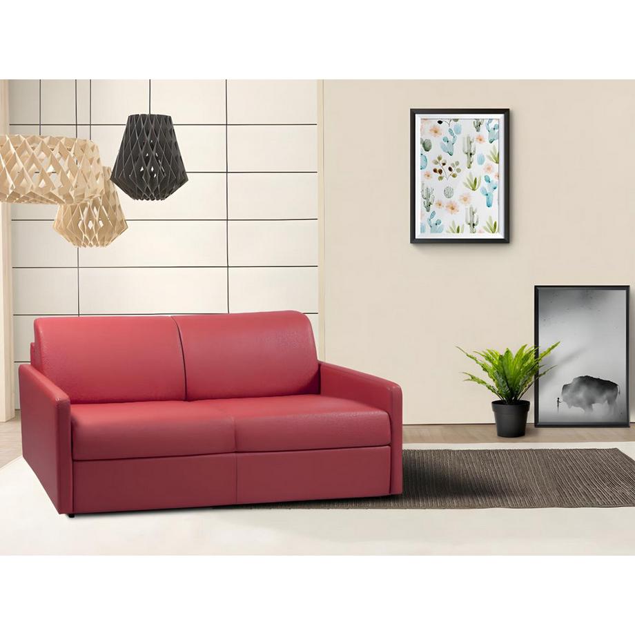 Vente-unique Canapé 3 places conible express en simili CALIFE Couchage 1Matelas  