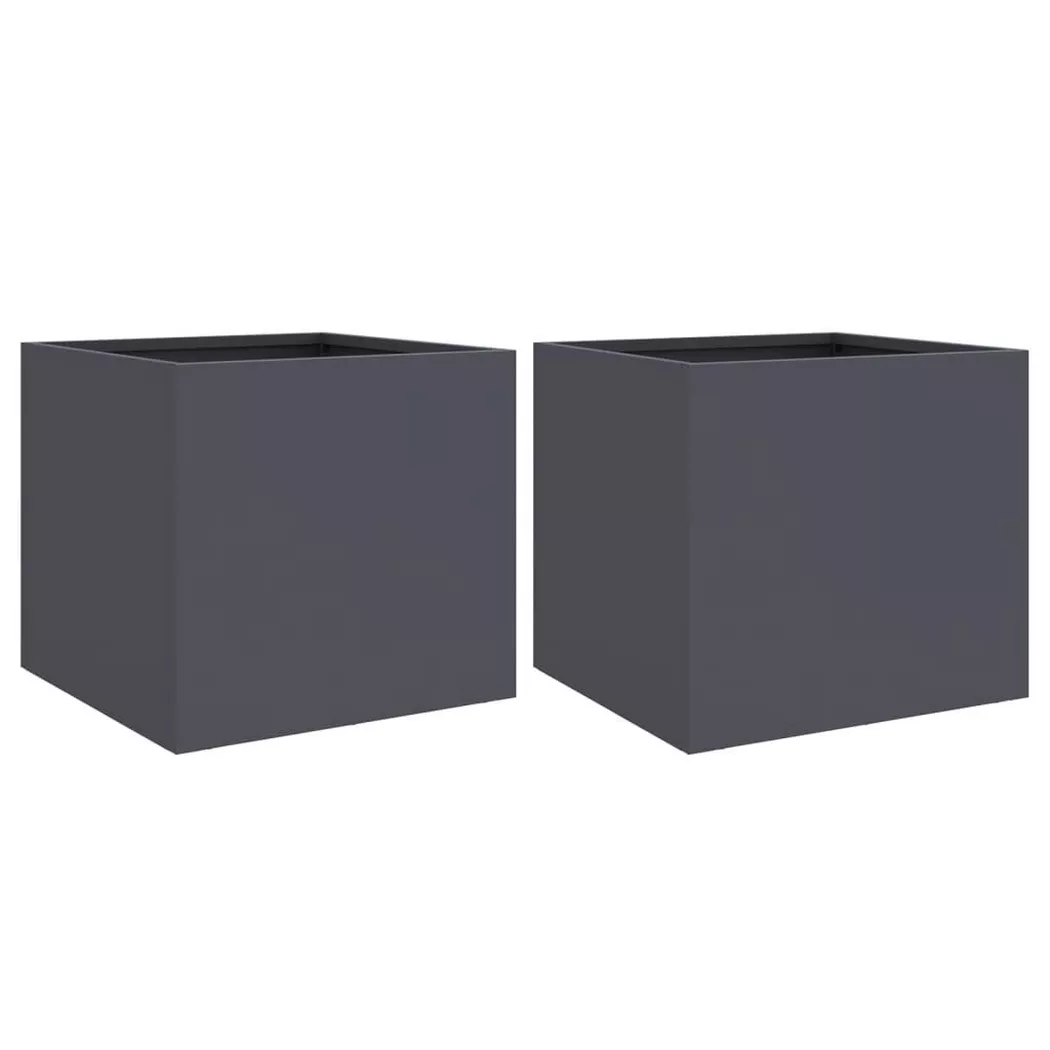 Jardinières 2 pcs anthracite 32x30x29 cm acier vidaXL