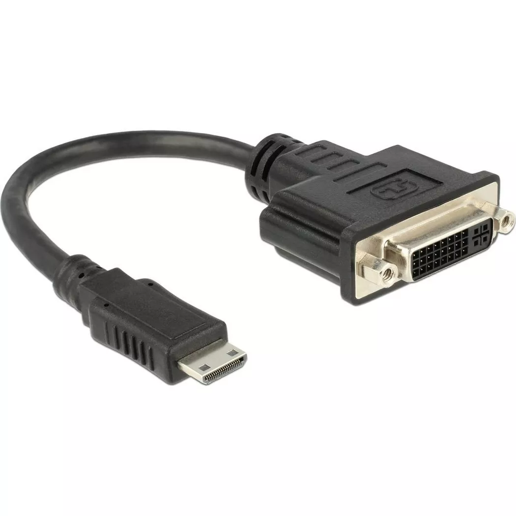Delock 65564 HDMI Mini-C Male to DVI 24+5 Female Adapter 20cm Black