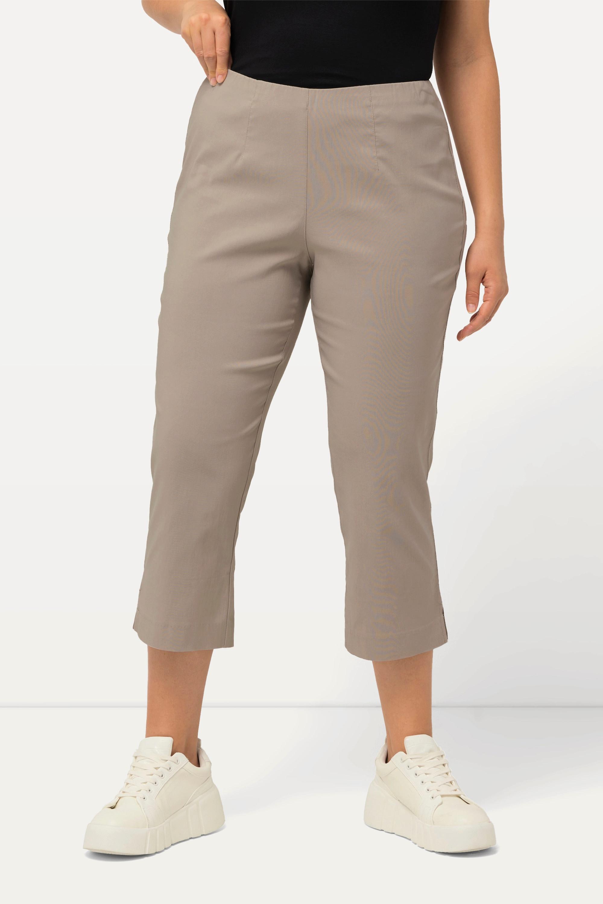 Ulla Popken  Pantalon en bengaline stretch, longueur 3/4 et taille élastique 