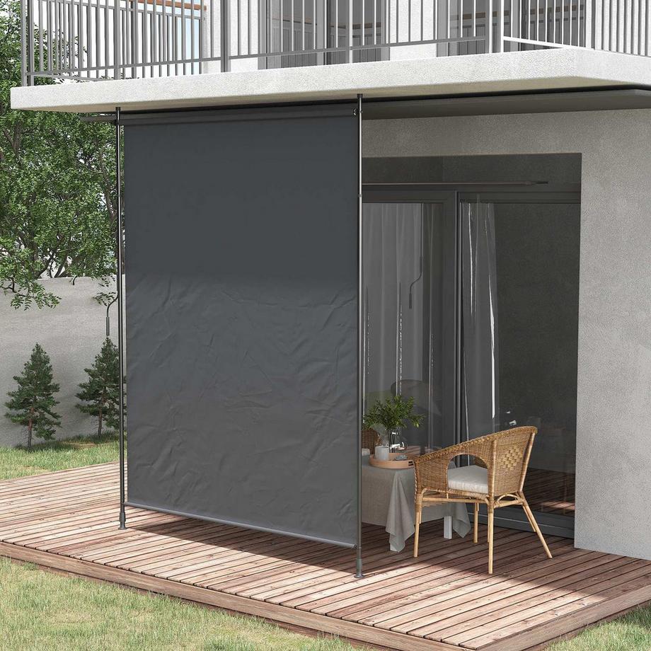 Northio Senkrechtmarkise 200 x 292 cm vertikal einziehbar mit verstellbarem Sonnenschutz aus Aluminium für Terrasse & Balkon  