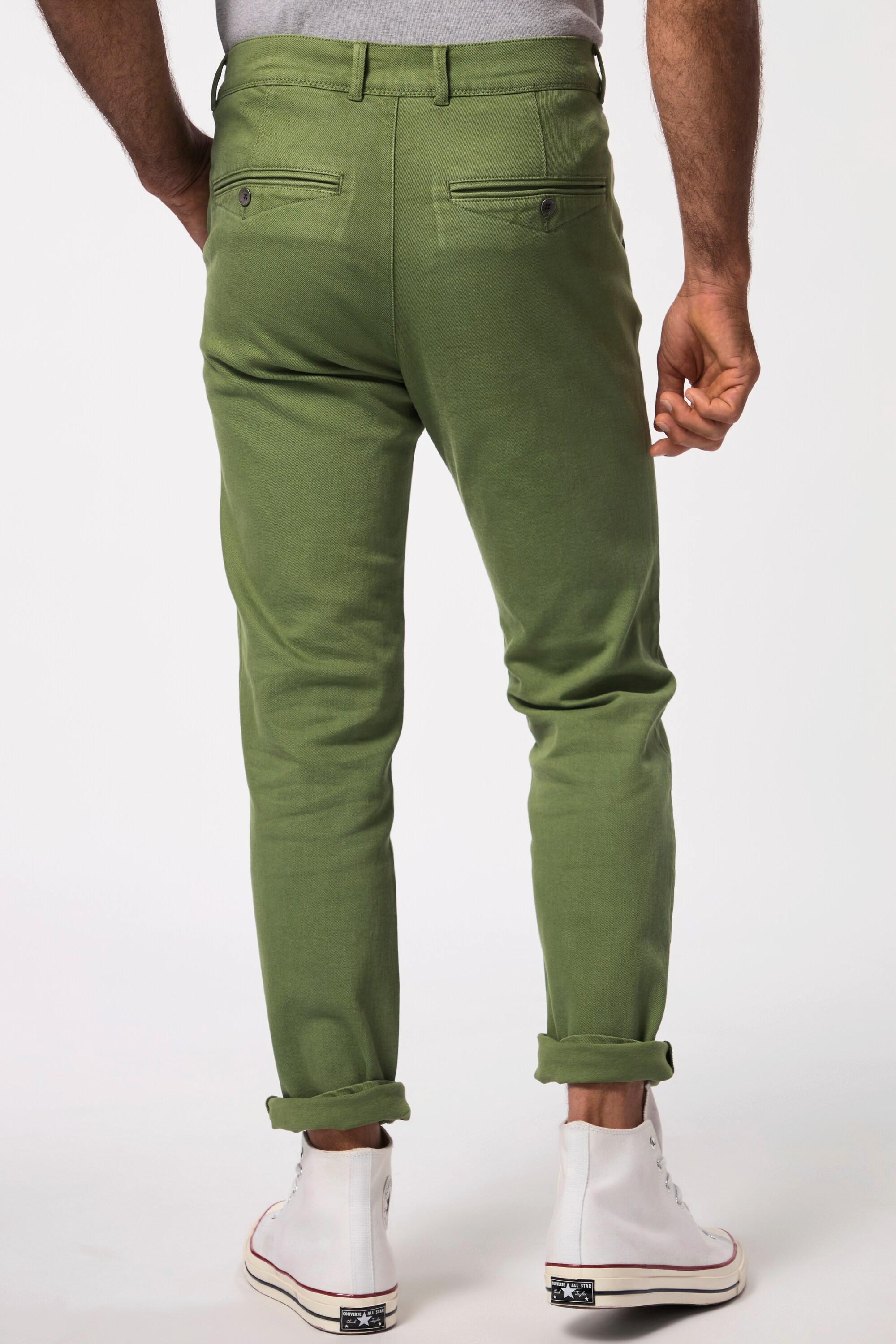 JP1880  Pantaloni chino con taglio speciale per l'addome, davanti liscio e gamba dritta, fino alla tg. 72 