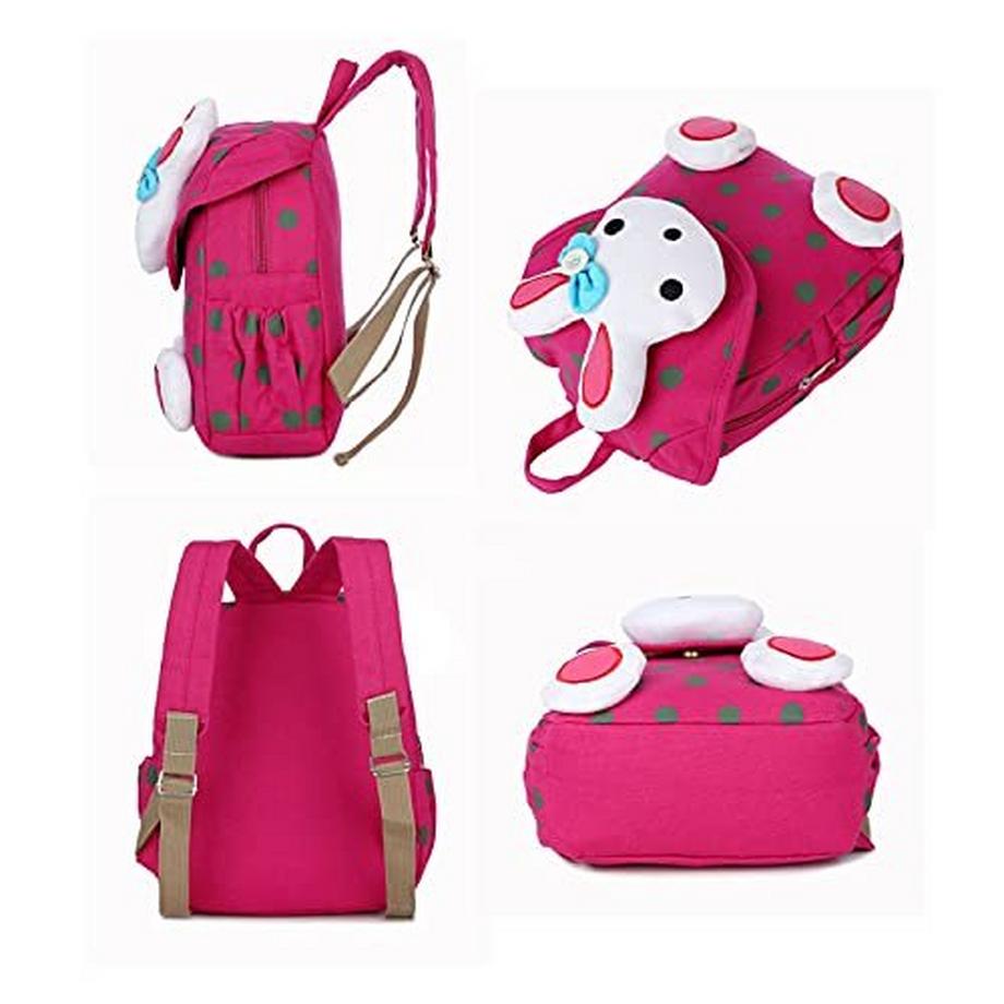 Only-bags.store Sac à Dos Bébé Lapin Mignon pour Tout-Petits 1-3 Ans Rose Rouge  