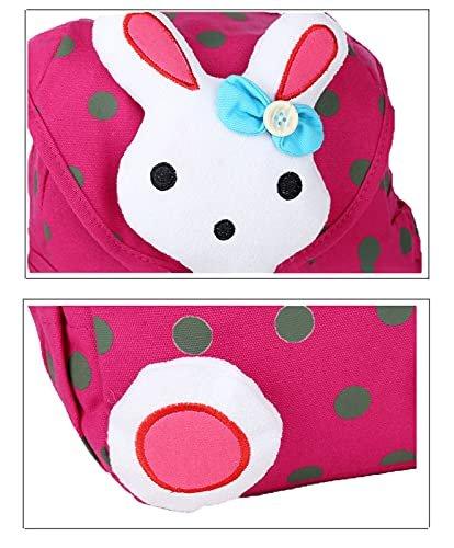 Only-bags.store Süße Kaninchen Babyrucksack Kinderrucksack für Baby Kleinkinder 1-3 Jahre im Kindergarten Rosenrot  