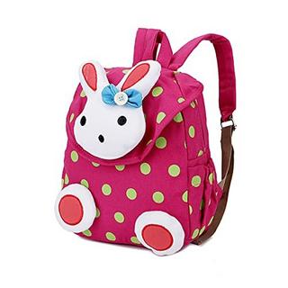 Only-bags.store Süße Kaninchen Babyrucksack Kinderrucksack für Baby Kleinkinder 1-3 Jahre im Kindergarten Rosenrot  