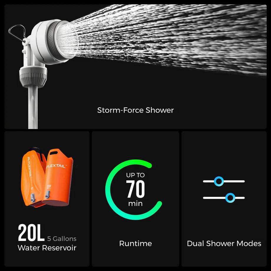 Flextail  Tiny Shower Bucket tragbare Outdoor‑Dusche 