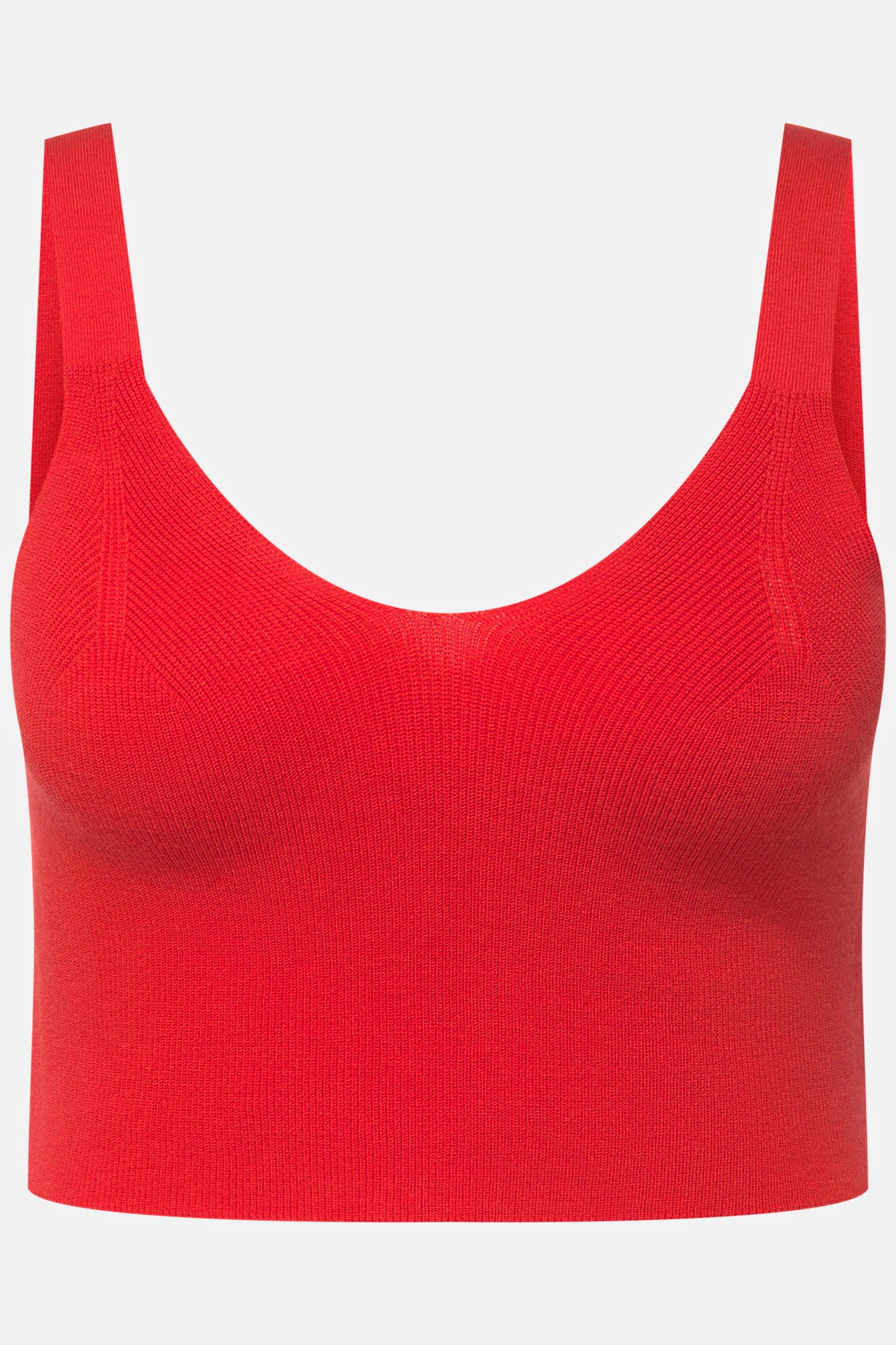 Ulla Popken  Bustier in maglia a costine con scollo a V e spalline ampie 