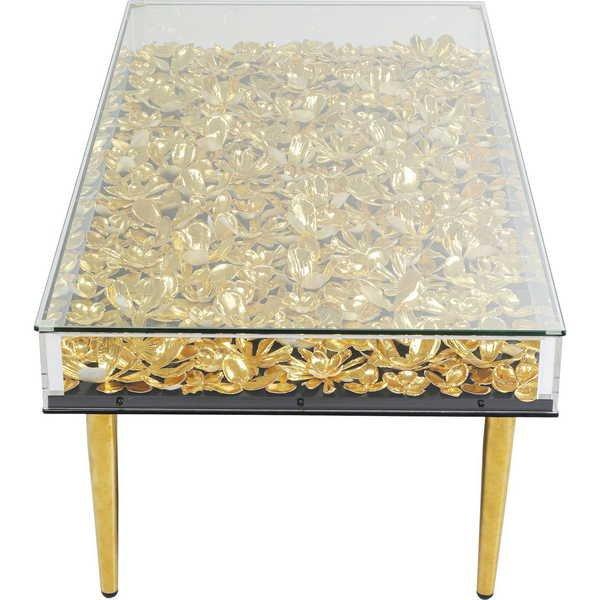 KARE Design Tavolino Gold Flowers 120x60cm  