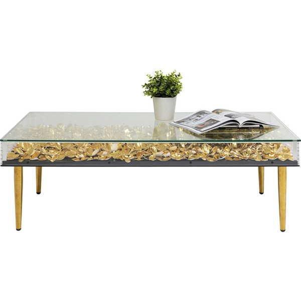 KARE Design Tavolino Gold Flowers 120x60cm  