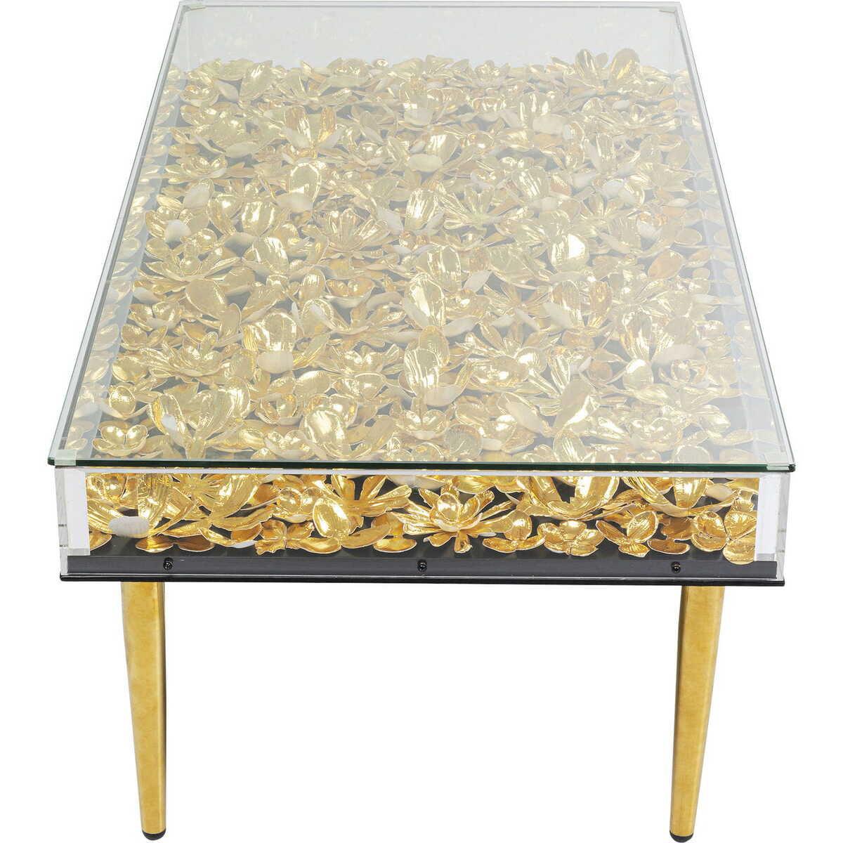 KARE Design Table basse Gold Flowers 120x60cm  