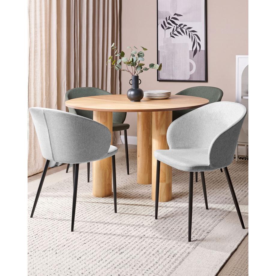 Beliani Lot de 2 chaises de salle à manger en Tissu Rétro MASON  