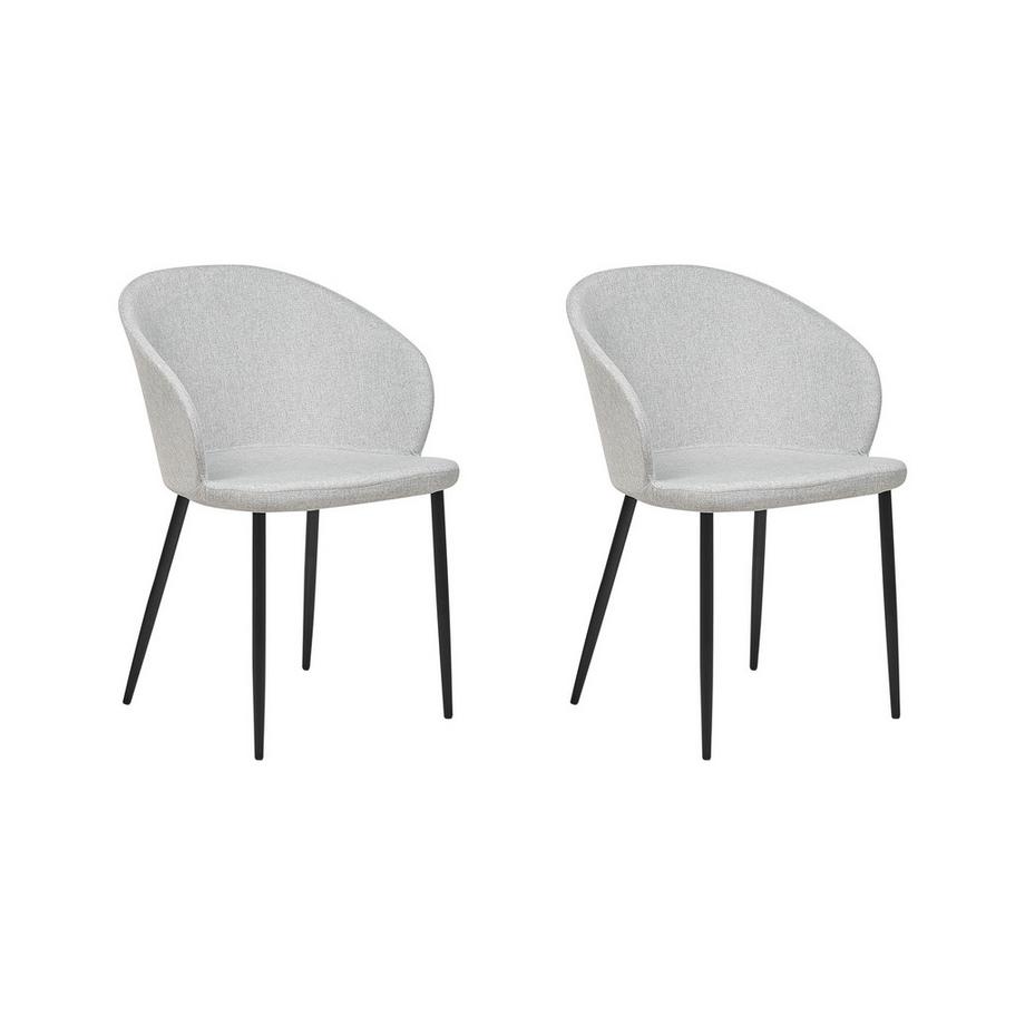 Beliani Lot de 2 chaises de salle à manger en Tissu Rétro MASON  