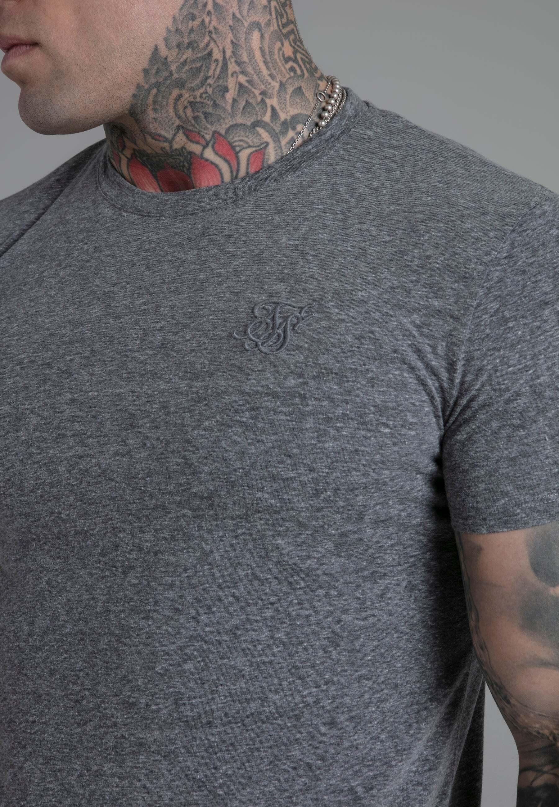 Sik Silk  T-Shirt Marl T-Shirt in Dark Grey 