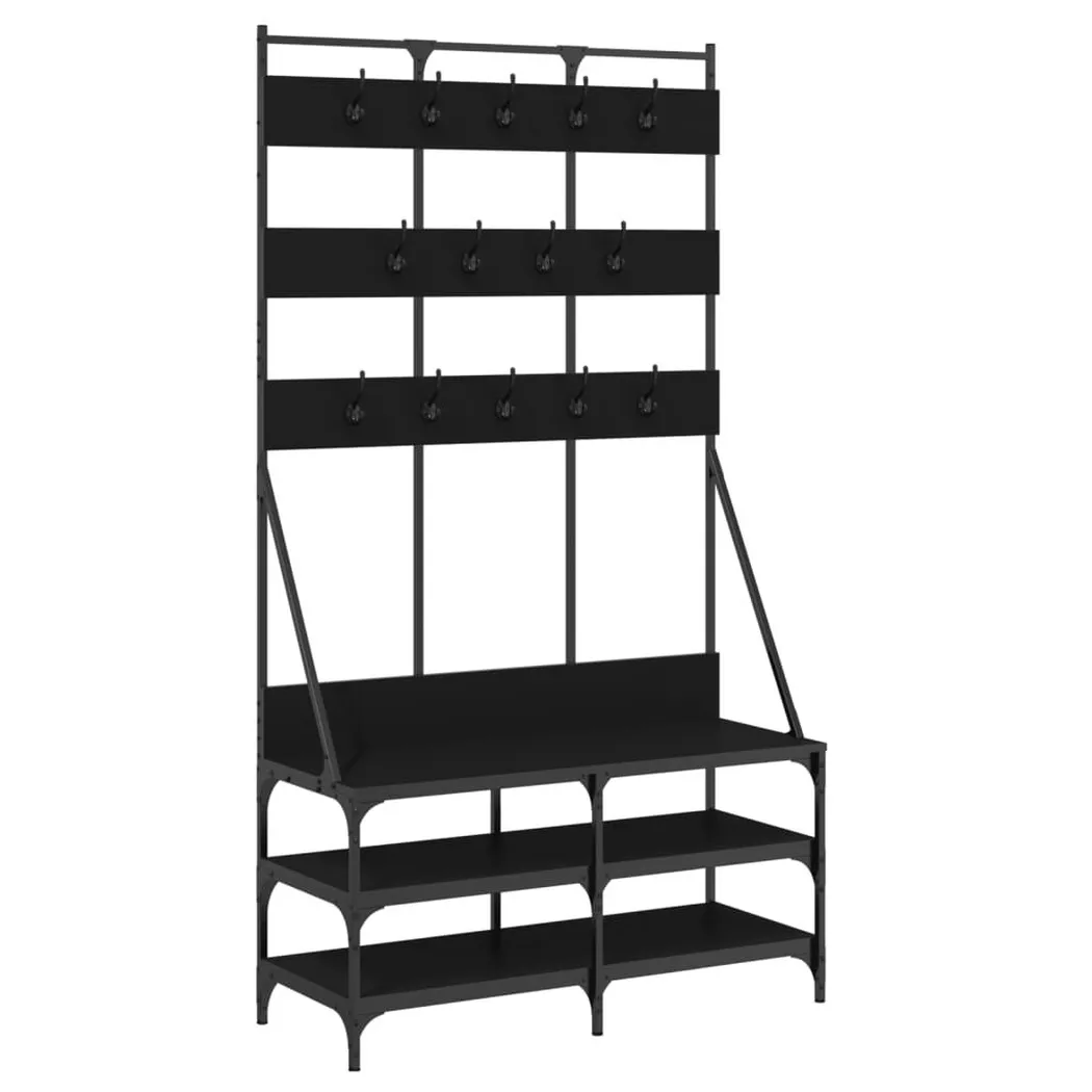 Porte-vêtements et rangement des chaussures noir 100x40x184 cm Vidaxl