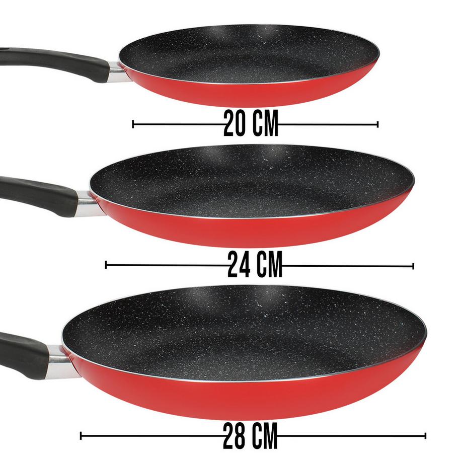 Cheffinger 3 Padelle 20 / 24 / 28 cm soft-grip  