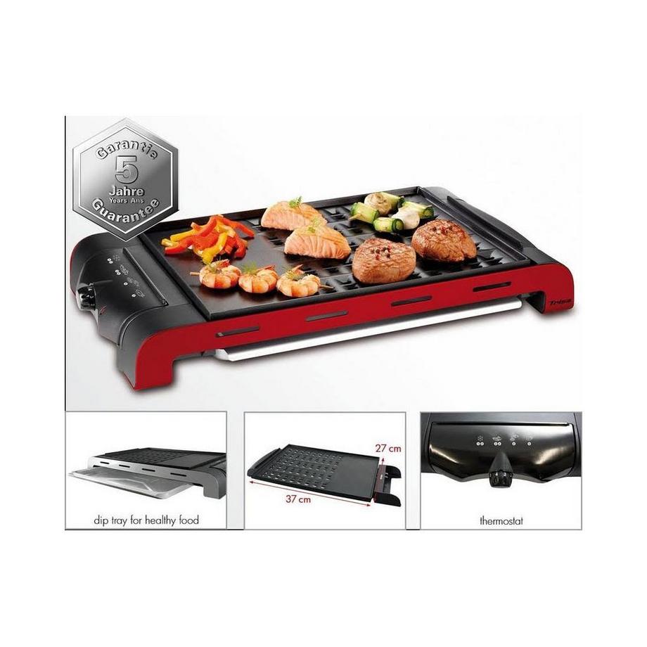 Trisa Electronics  Trisa "Health Grill" - Elektro-Tischgrill, rot 