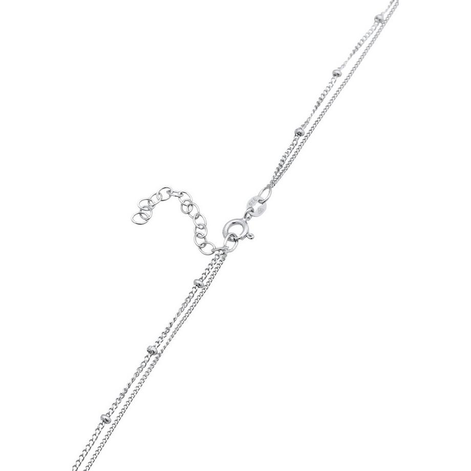 Elli  Halskette Choker Layer Kugelkette Plättchen 925 Silber 