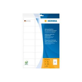 HERMA HERMA Adressetiketten 67×38mm 4431 weiss 420 Stück  