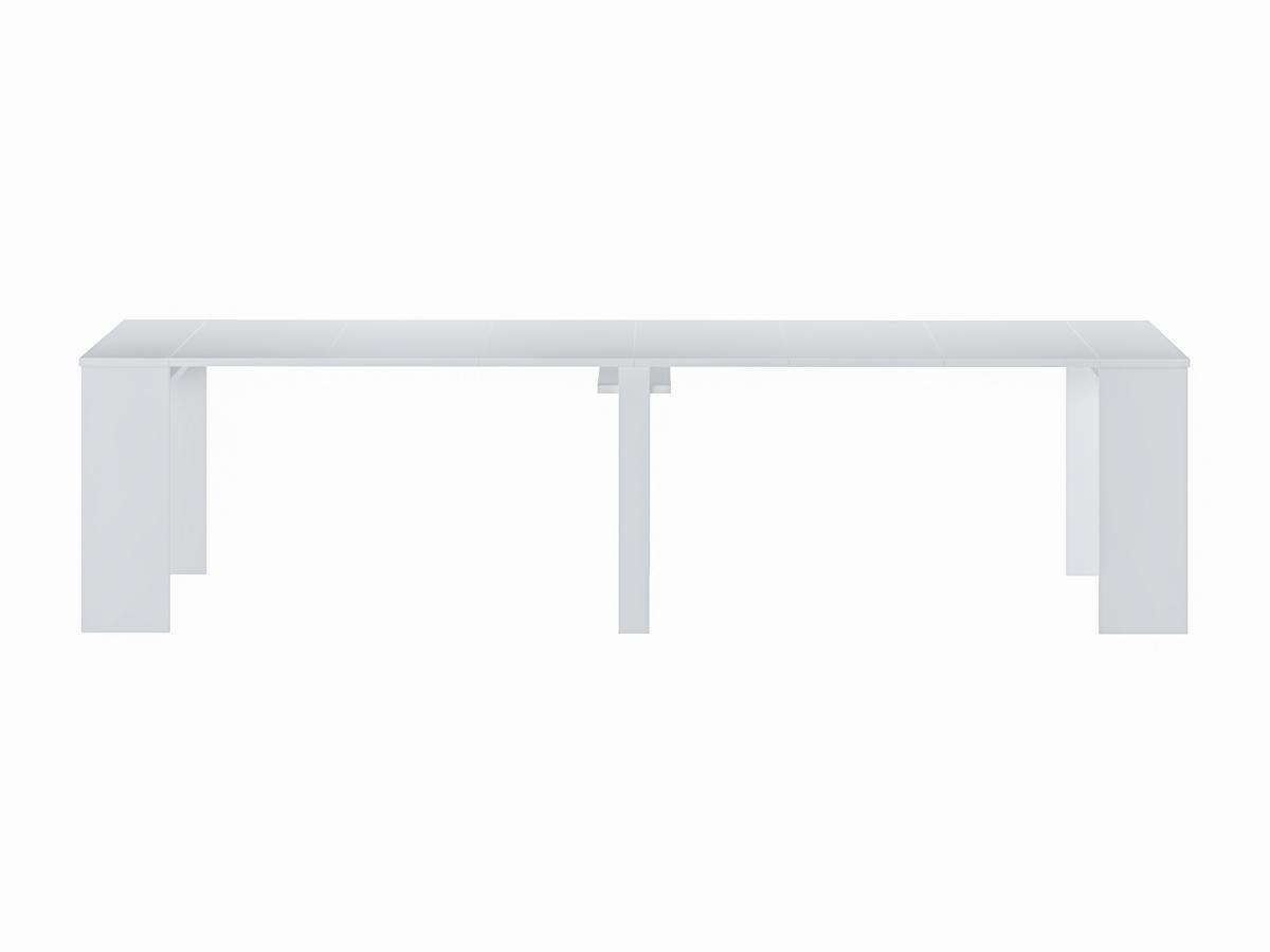 Vente-unique  Console table extensible 12 couverts - 6 rallonges - Blanc - ONEGA 