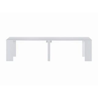 Vente-unique  Console table extensible 12 couverts - 6 rallonges - Blanc - ONEGA 