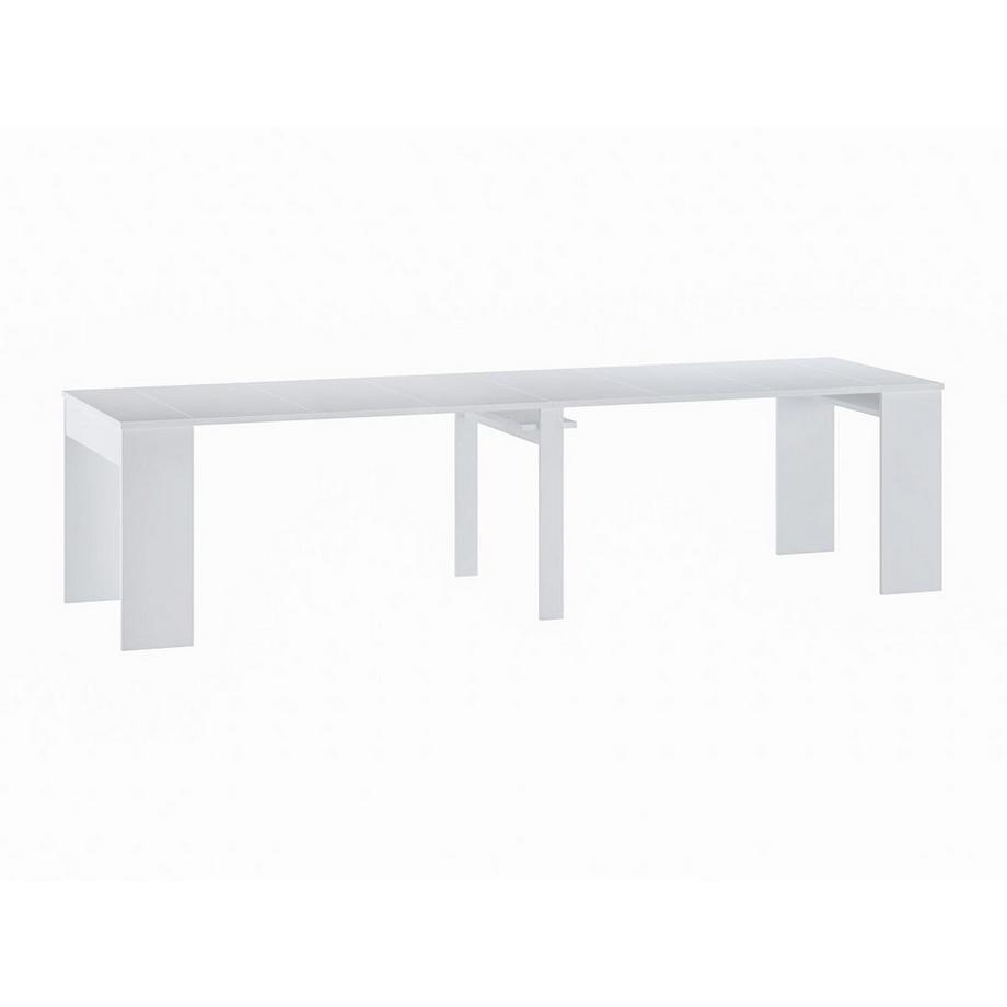 Console table extensible 12 couverts - 6 rallonges - Blanc - ONEGA