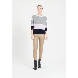 Studio Cashmere8  MIA 15 Bootneck-Pullover mit gestreiften Maschen - 100% Kaschmir 