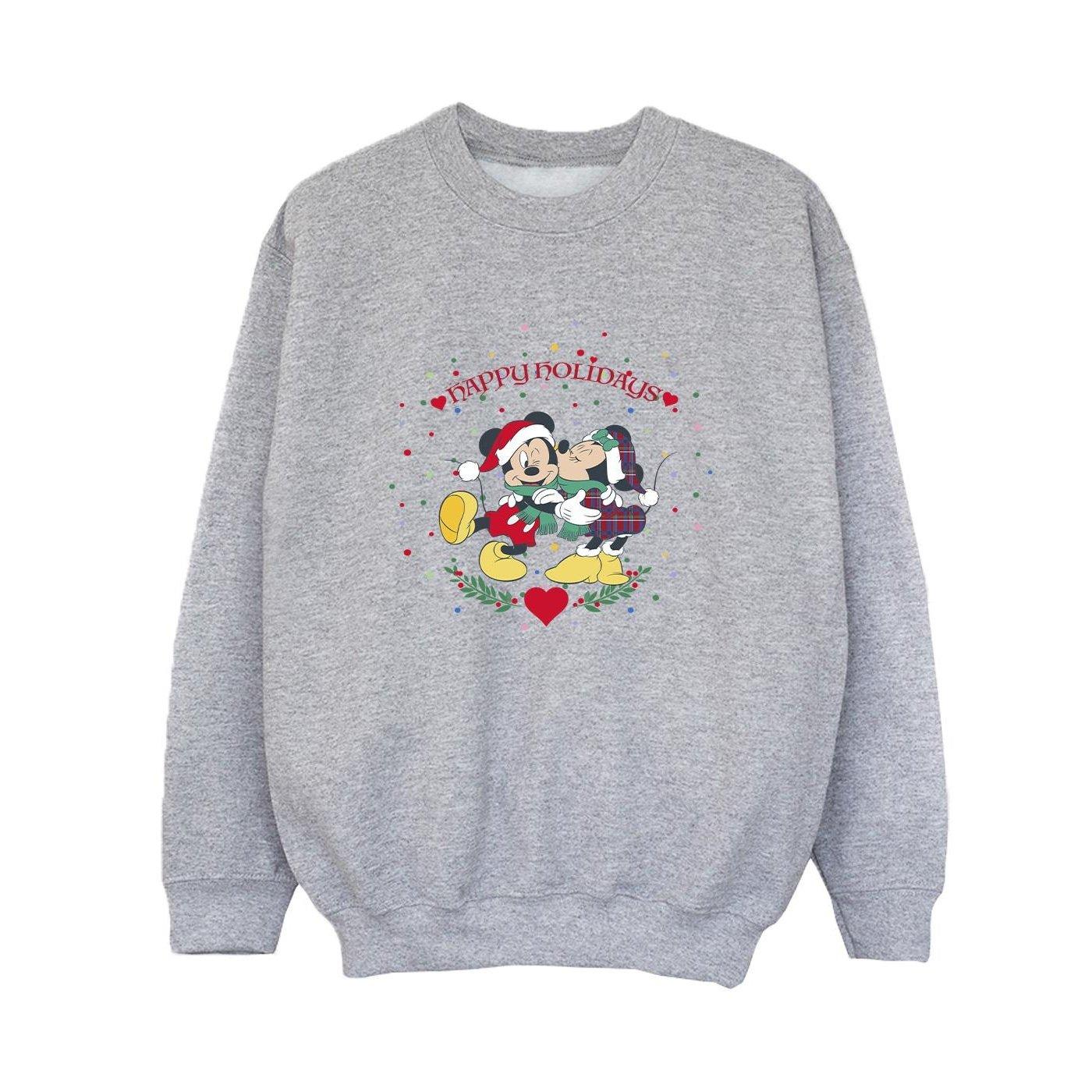 Image of Mickey Mouse Mickey Minnie Christmas Sweatshirt Unisex Grau 128