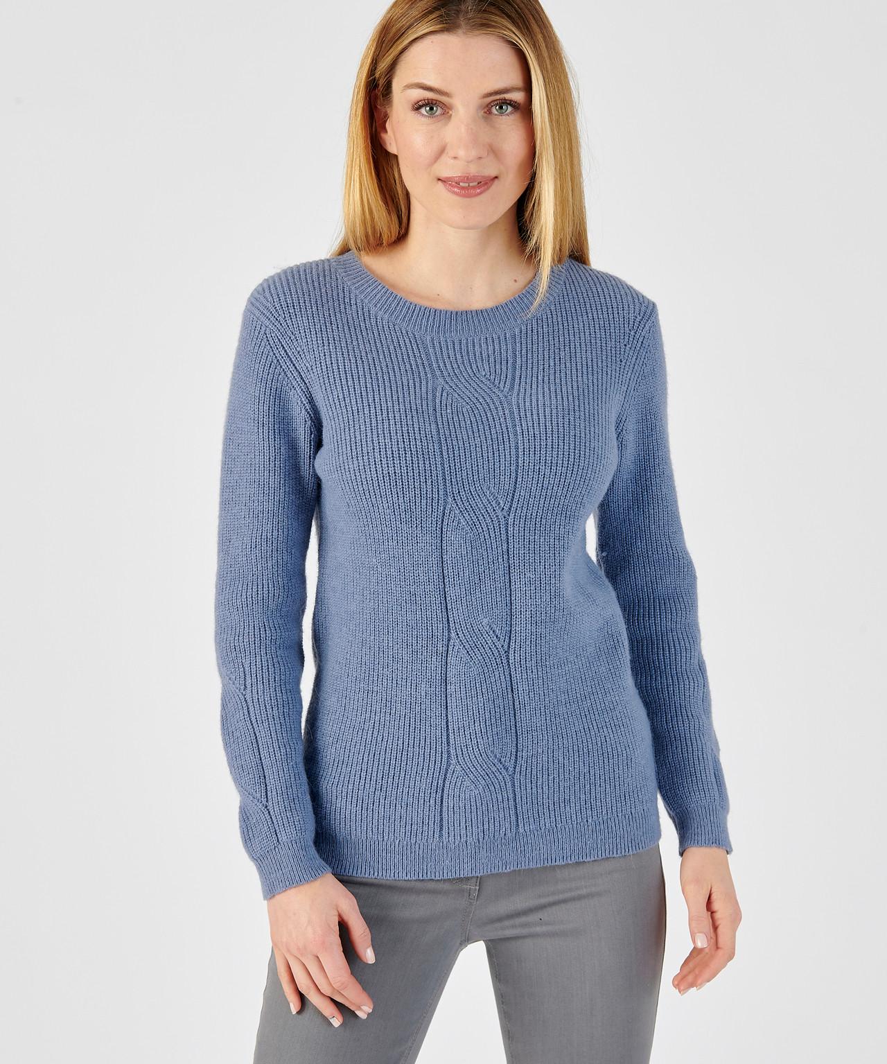 Image of Pullover Mit Rundhalsausschnitt Aus Alpaka-mix. Damen Blau 42/44