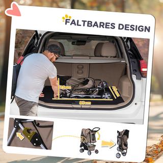 Northio  Poussette Pour Chien Pour Chiens Et Chats, Multicolore (Marron Café) 