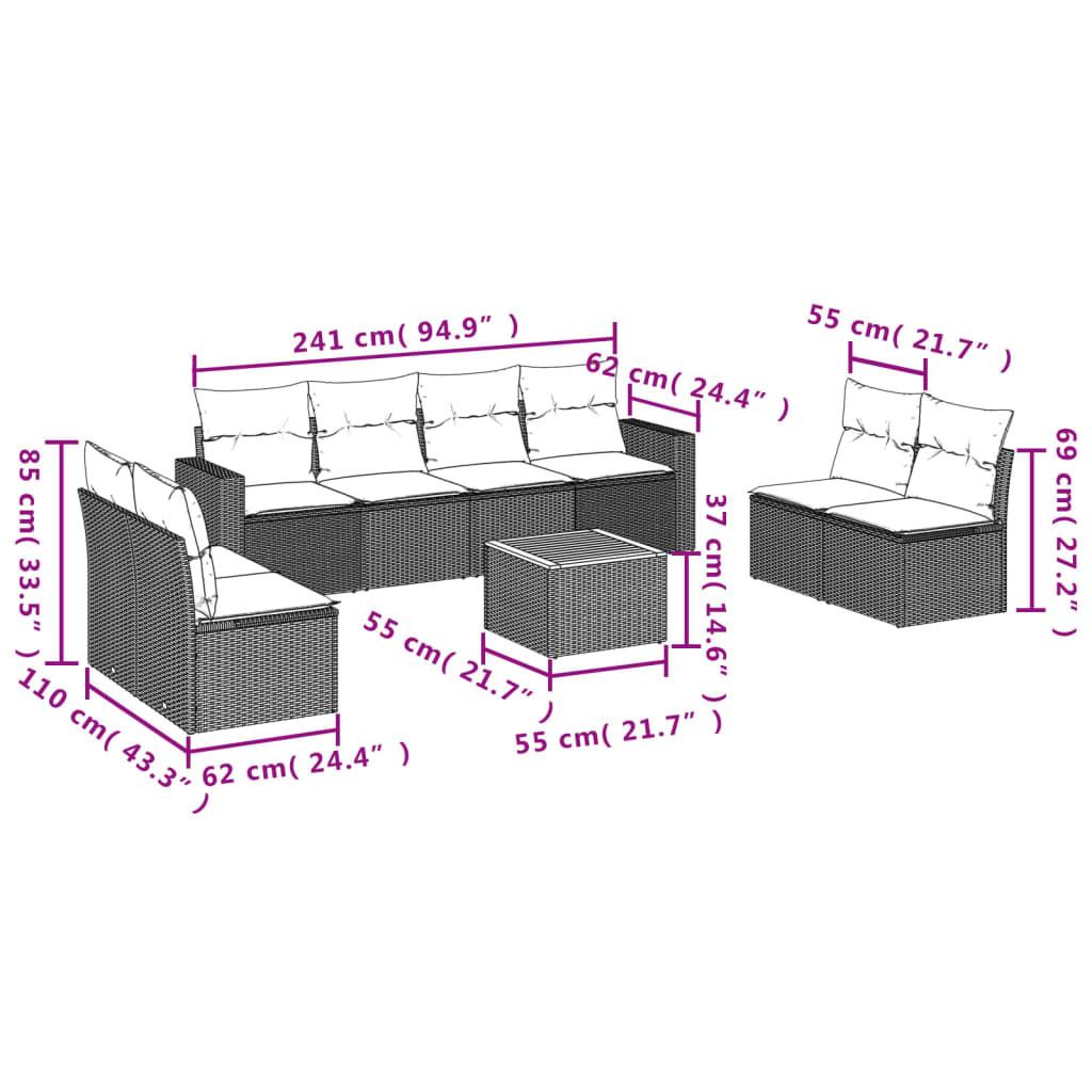 VidaXL Ensemble de canapés de jardin rotin synthétique  