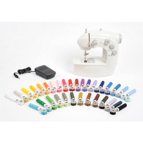 INDUSTEX Sew Whiz-Kompakte Nähmaschine mit Spulen, Garnrollen & Pedal  
