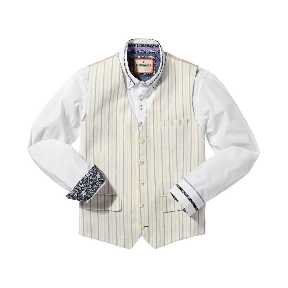 Joe Browns Gilet De Costume Rayé En Lin Mélangé  