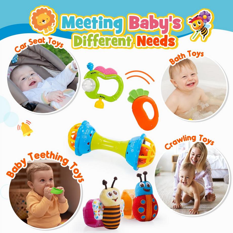 Activity-board  14 Stück Rassel-Beißring-Set Babyspielzeug Baby 