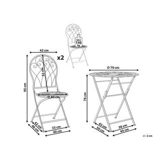 Beliani Bistro Set aus Eisen Retro STIFFE  