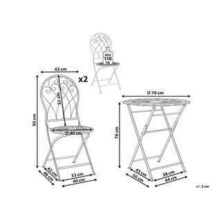 Beliani Set bistrot en Ferro Retrò STIFFE  