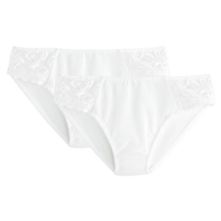 Lot de 2 Slips en tulle uni et tulle brodé Lyssa