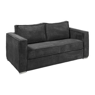 Schlafsofa mit Matratze 3-Sitzer - Cord - Anthrazit - Liegefläche 140 cm - Matratze 18 cm - LORETO