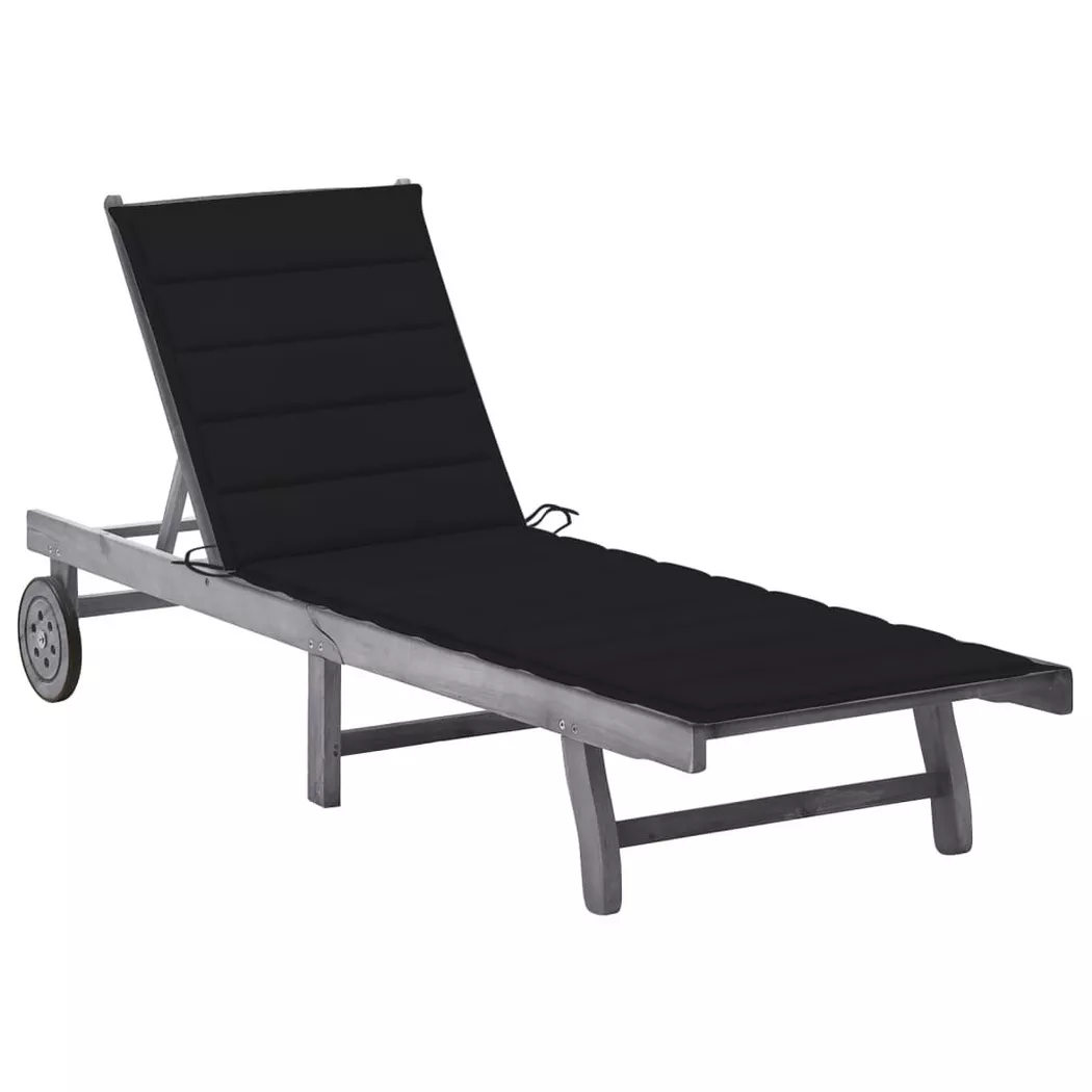 VidaXL - Chaise longue bois d'acacia, One Size, Gris