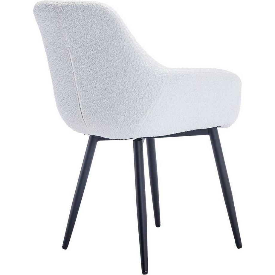 mutoni Chaise de salle à manger avec accoudoirs Gropstix blanc (lot de 2)  