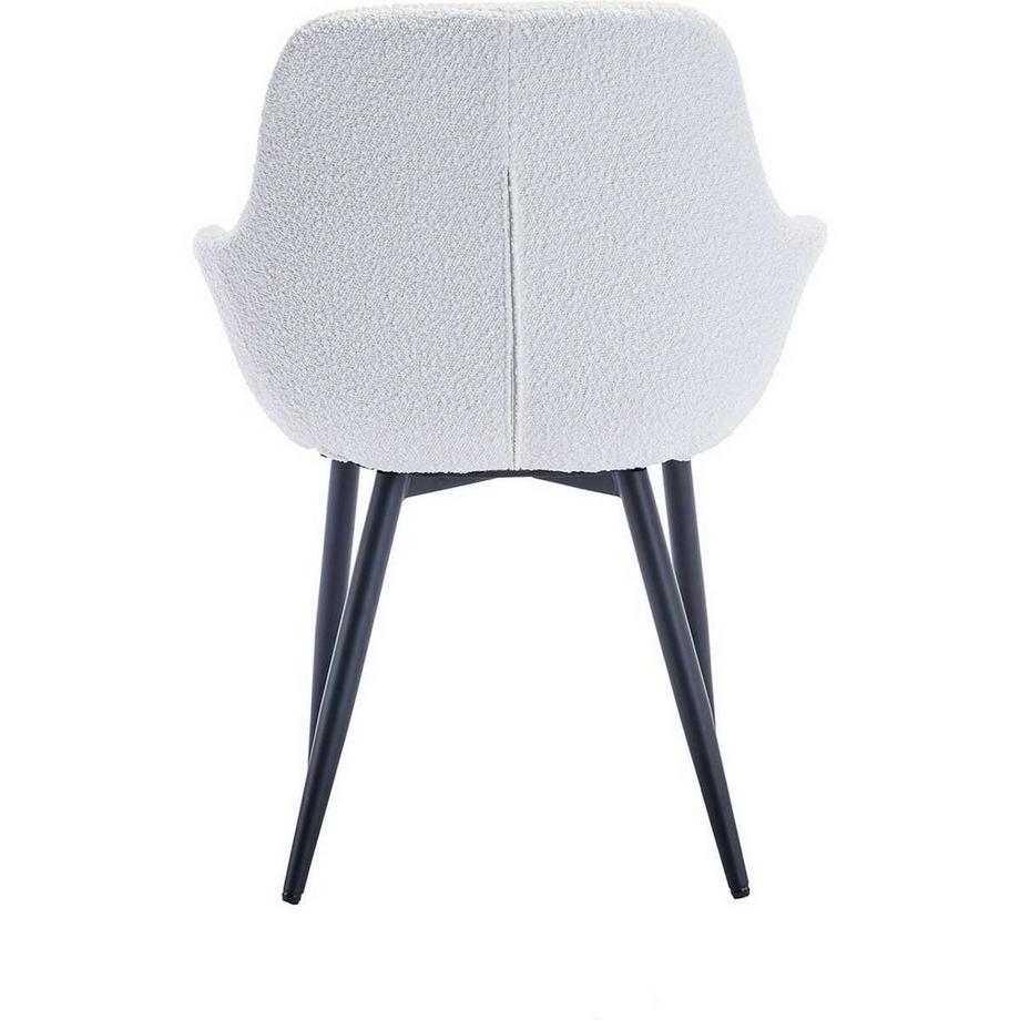 mutoni Chaise de salle à manger avec accoudoirs Gropstix blanc (lot de 2)  