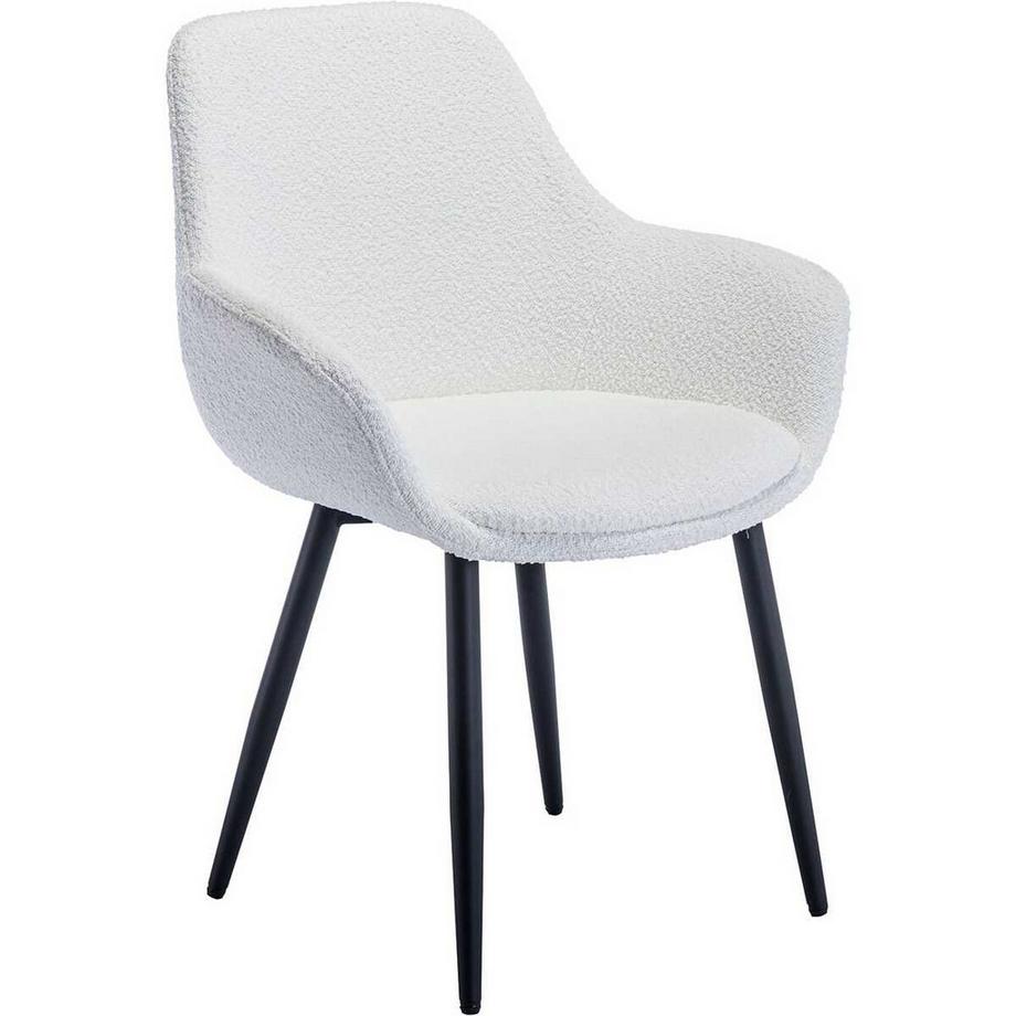 mutoni Chaise de salle à manger avec accoudoirs Gropstix blanc (lot de 2)  