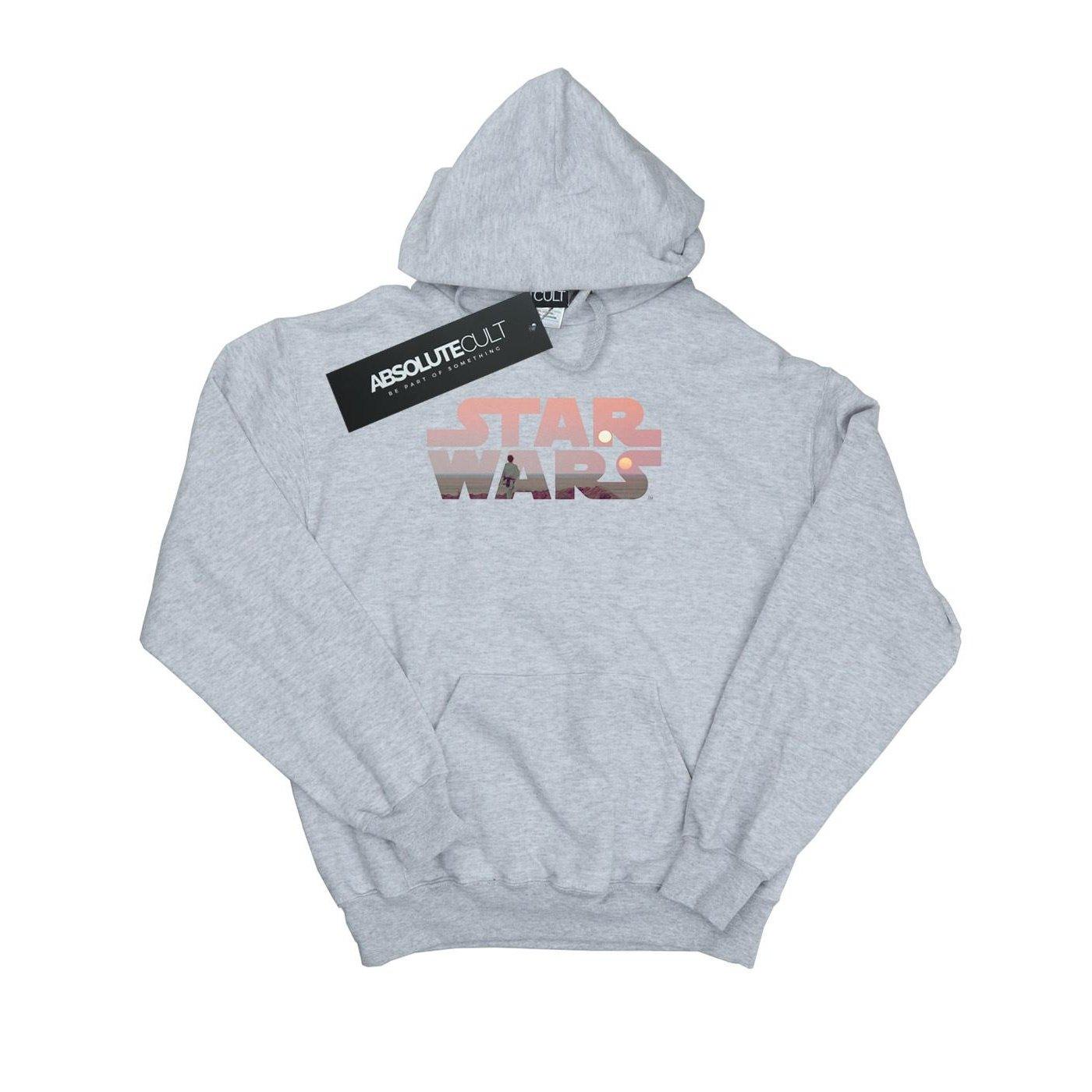 Image of Tatooine Logo Kapuzenpullover Damen Grau M