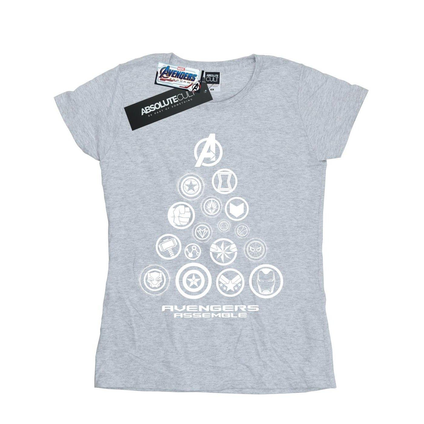 Image of Avengers Endgame Pyramid Icons Tshirt Damen Grau L