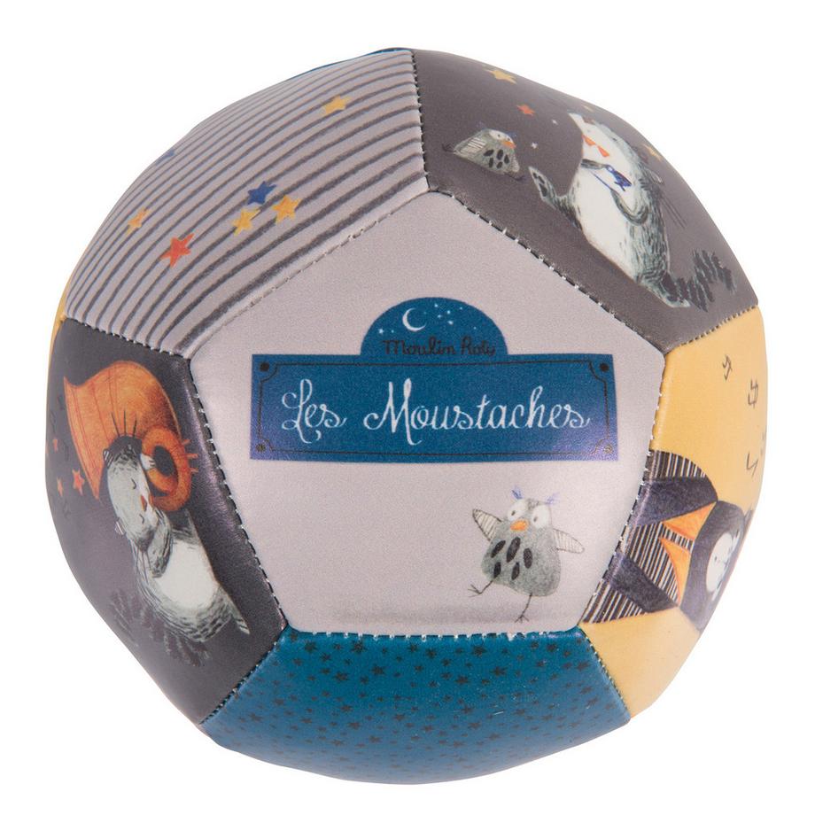 Moulin Roty  Ballon souple 10cm, Les Moustaches, Moulin Roty 